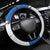 Faroe Islands Steering Wheel Cover with Viking Ship and Map Silhouette - Wonder Print Shop
