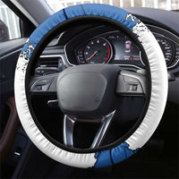 Faroe Islands Steering Wheel Cover with Viking Ship and Map Silhouette - Wonder Print Shop