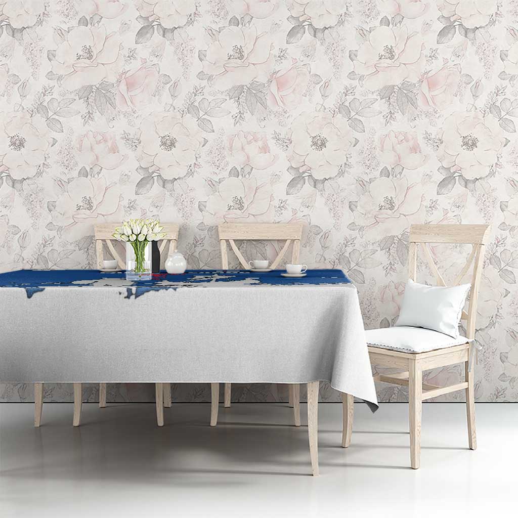 Faroe Islands Tablecloth with Viking Ship and Map Silhouette - Wonder Print Shop