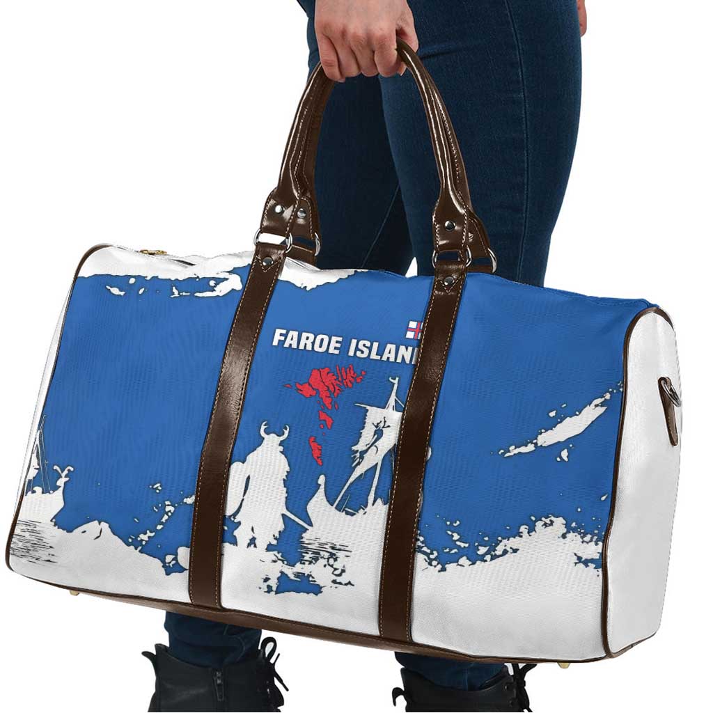 Faroe Islands Travel Bag with Viking Ship and Map Silhouette - Wonder Print Shop