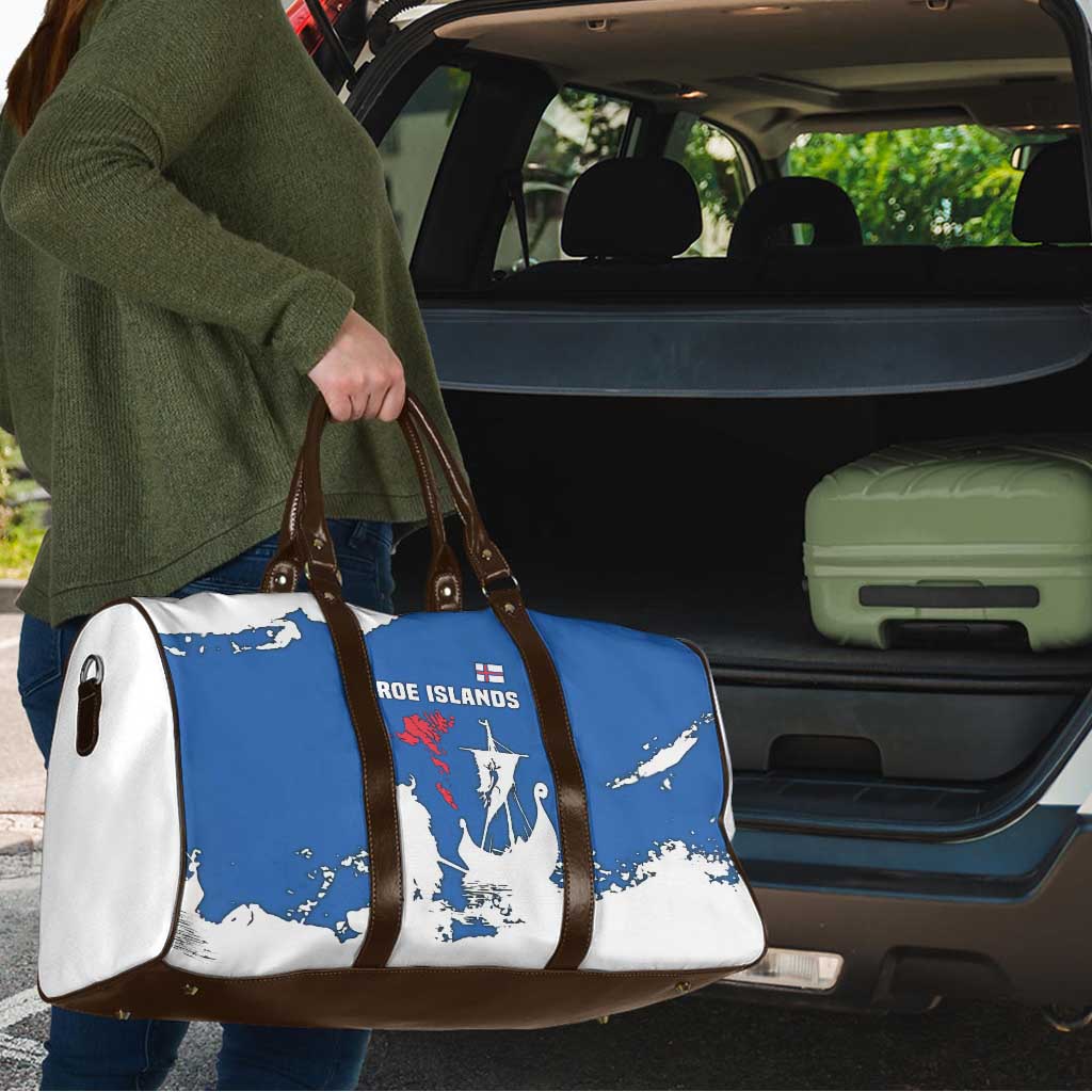 Faroe Islands Travel Bag with Viking Ship and Map Silhouette - Wonder Print Shop
