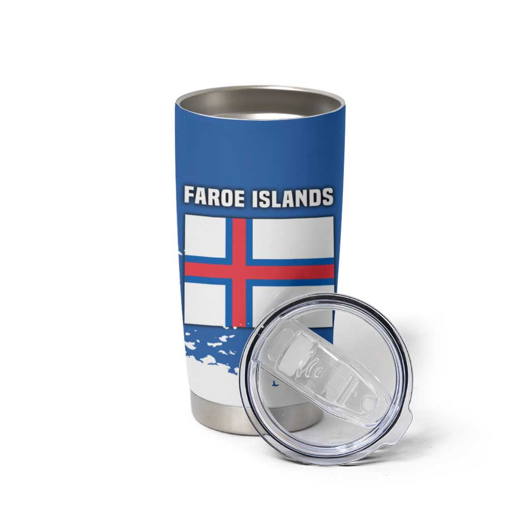 Faroe Islands Tumbler Cup with Viking Ship and Map Silhouette - Wonder Print Shop