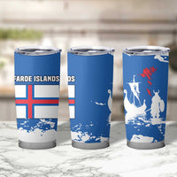 Faroe Islands Tumbler Cup with Viking Ship and Map Silhouette - Wonder Print Shop