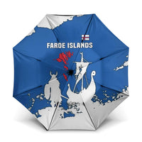 Faroe Islands Umbrella with Viking Ship and Map Silhouette - Wonder Print Shop