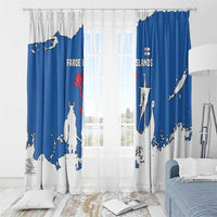 Faroe Islands Window Curtain with Viking Ship and Map Silhouette - Wonder Print Shop