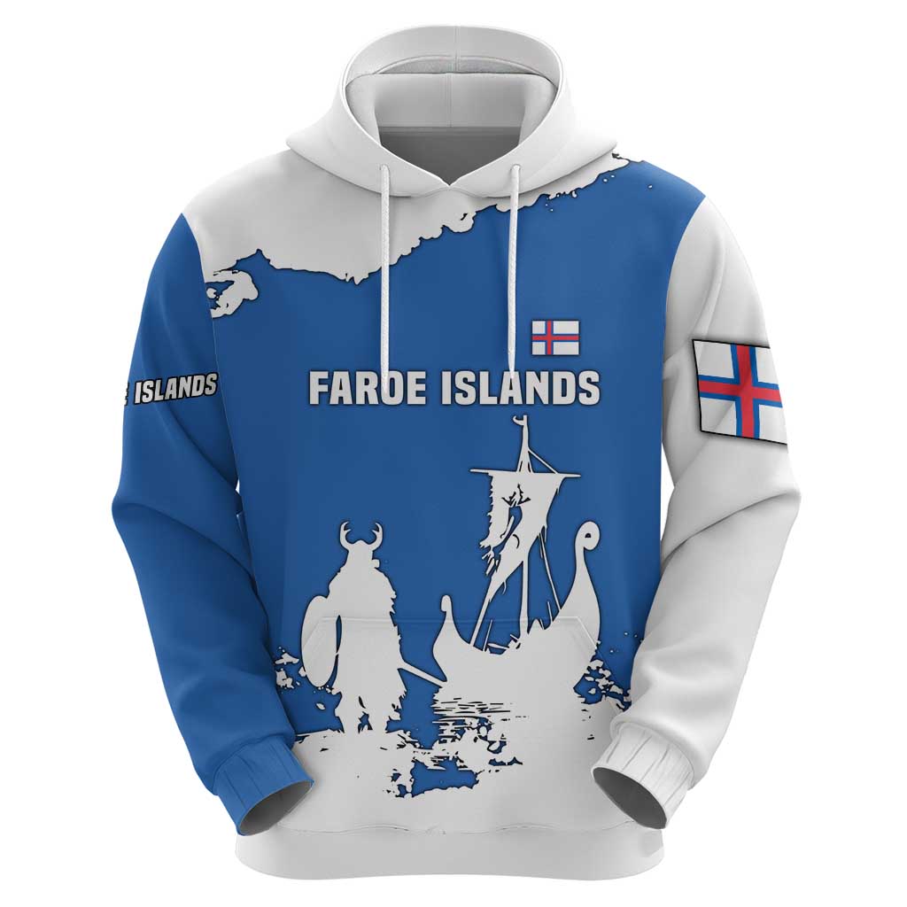 Faroe Islands Zip Hoodie with Viking Ship and Map Silhouette - Wonder Print Shop