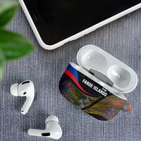 Faroe Islands AirPods Case with Waterfall Nature Scene and Rune Pattern Design - Wonder Print Shop