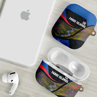 Faroe Islands AirPods Case with Waterfall Nature Scene and Rune Pattern Design - Wonder Print Shop