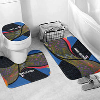 Faroe Islands Bathroom Set with Waterfall Nature Scene and Rune Pattern Design - Wonder Print Shop