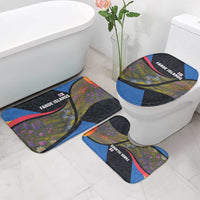 Faroe Islands Bathroom Set with Waterfall Nature Scene and Rune Pattern Design - Wonder Print Shop