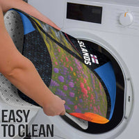 Faroe Islands Bathroom Set with Waterfall Nature Scene and Rune Pattern Design - Wonder Print Shop