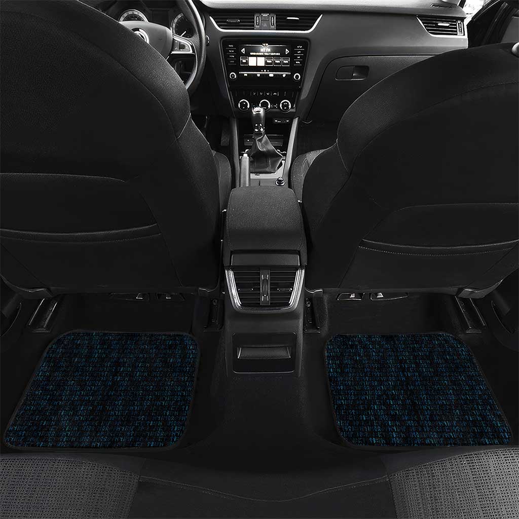 Faroe Islands Car Mats with Waterfall Nature Scene and Rune Pattern Design - Wonder Print Shop