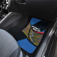 Faroe Islands Car Mats with Waterfall Nature Scene and Rune Pattern Design - Wonder Print Shop