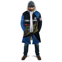 Faroe Islands Cloak with Waterfall Nature Scene and Rune Pattern Design - Wonder Print Shop