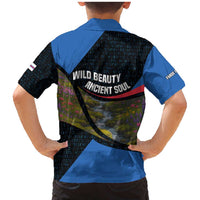 Faroe Islands Family Matching Mermaid Dress and Hawaiian Shirt with Waterfall Nature Scene and Rune Pattern Design - Wonder Print Shop