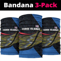 Faroe Islands Neck Gaiter with Waterfall Nature Scene and Rune Pattern Design TS04