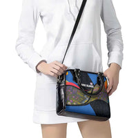 Faroe Islands Shoulder Handbag with Waterfall Nature Scene and Rune Pattern Design - Wonder Print Shop