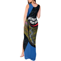 Faroe Islands Tank Maxi Dress with Waterfall Nature Scene and Rune Pattern Design - Wonder Print Shop