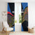 Faroe Islands Window Curtain with Waterfall Nature Scene and Rune Pattern Design - Wonder Print Shop