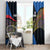Faroe Islands Window Curtain with Waterfall Nature Scene and Rune Pattern Design - Wonder Print Shop