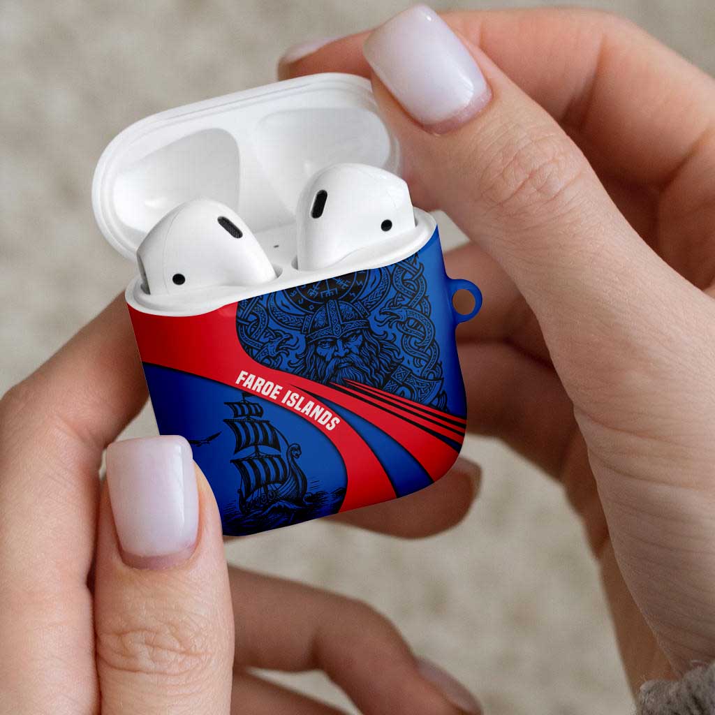 Faroe Islands AirPods Case with Viking Warrior and Longship Design - Wonder Print Shop