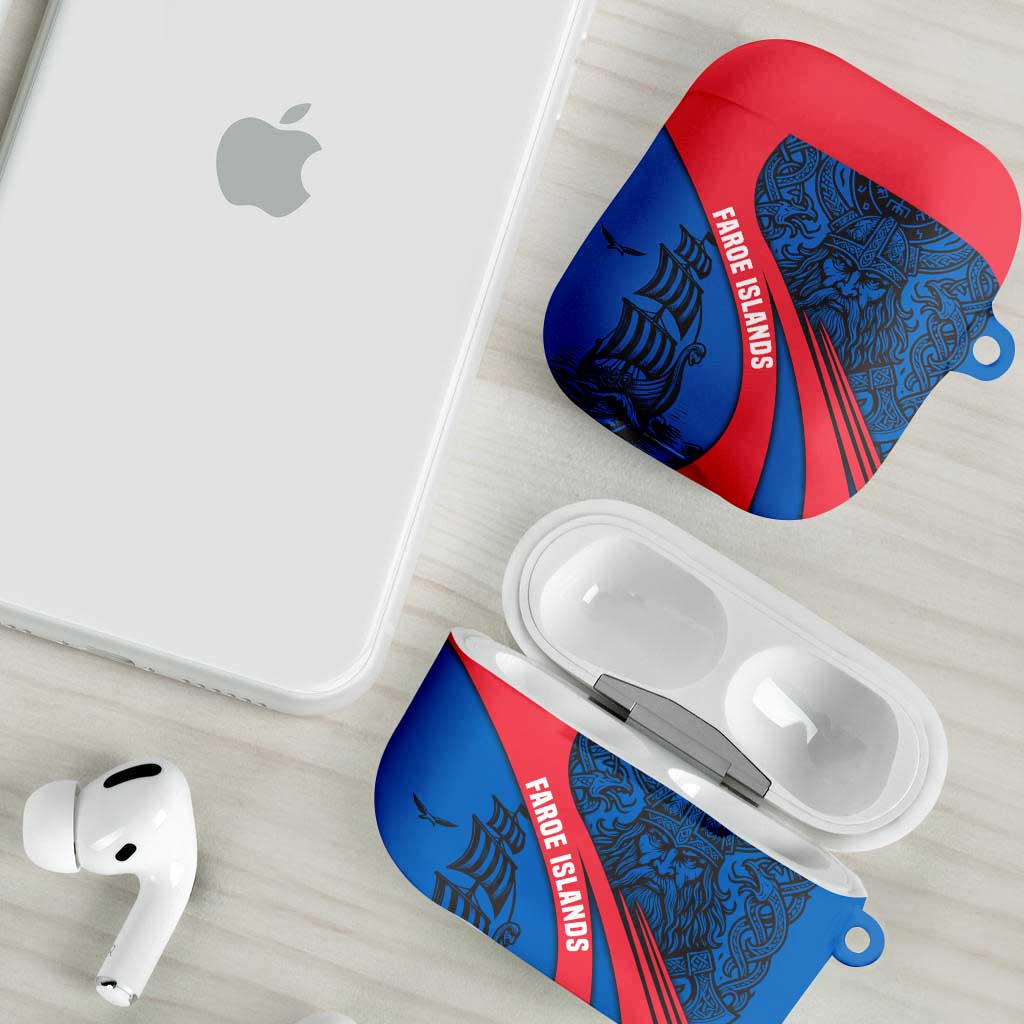 Faroe Islands AirPods Case with Viking Warrior and Longship Design - Wonder Print Shop
