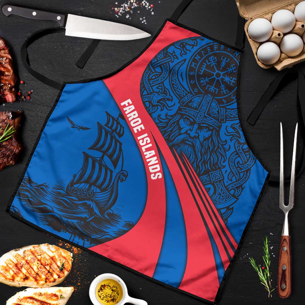 Faroe Islands Apron with Viking Warrior and Longship Design - Wonder Print Shop