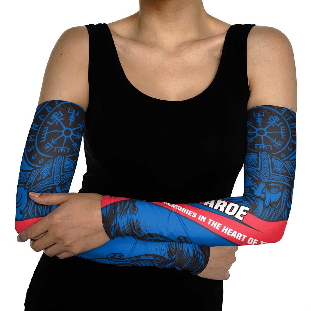 Faroe Islands Arm Sleeves with Viking Warrior and Longship Design - Wonder Print Shop