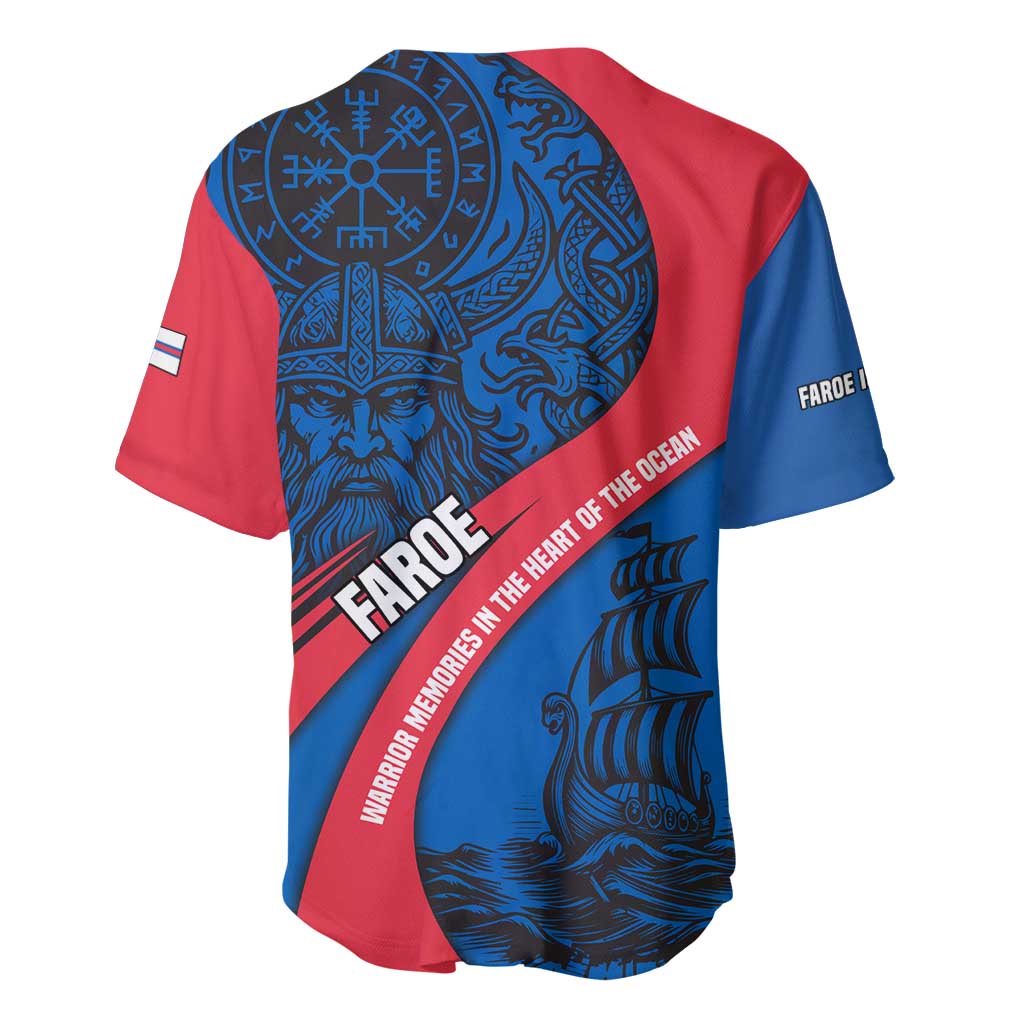 Faroe Islands Baseball Jersey with Viking Warrior and Longship Design - Wonder Print Shop