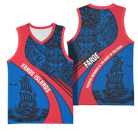Faroe Islands Basketball Jersey with Viking Warrior and Longship Design - Wonder Print Shop