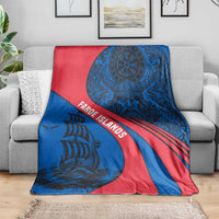Faroe Islands Blanket with Viking Warrior and Longship Design - Wonder Print Shop