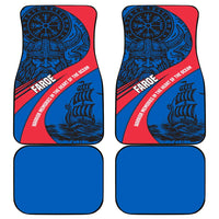 Faroe Islands Car Mats with Viking Warrior and Longship Design - Wonder Print Shop