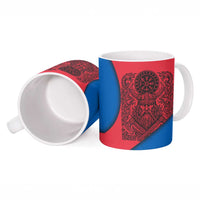 Faroe Islands Ceramic Mug with Viking Warrior and Longship Design - Wonder Print Shop