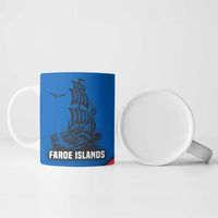 Faroe Islands Ceramic Mug with Viking Warrior and Longship Design - Wonder Print Shop