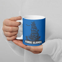 Faroe Islands Ceramic Mug with Viking Warrior and Longship Design - Wonder Print Shop