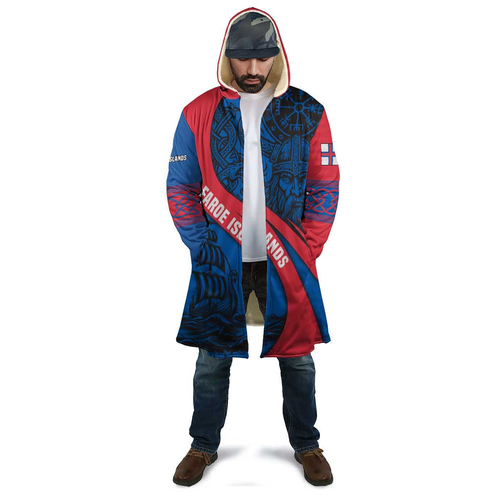 Faroe Islands Cloak with Viking Warrior and Longship Design - Wonder Print Shop