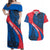 Faroe Islands Couples Matching Off Shoulder Maxi Dress and Hawaiian Shirt with Viking Warrior and Longship Design - Wonder Print Shop