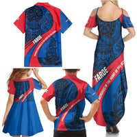 Faroe Islands Family Matching Summer Maxi Dress and Hawaiian Shirt with Viking Warrior and Longship Design - Wonder Print Shop