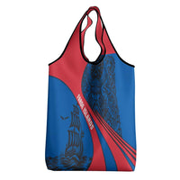 Faroe Islands Grocery Bag with Viking Warrior and Longship Design - Wonder Print Shop