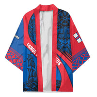Faroe Islands Kimono with Viking Warrior and Longship Design - Wonder Print Shop