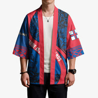 Faroe Islands Kimono with Viking Warrior and Longship Design - Wonder Print Shop