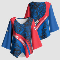 Faroe Islands Kimono Sleeve Blouse with Viking Warrior and Longship Design - Wonder Print Shop