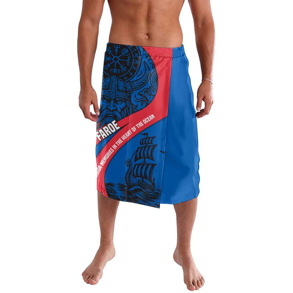 Faroe Islands Lavalava with Viking Warrior and Longship Design - Wonder Print Shop