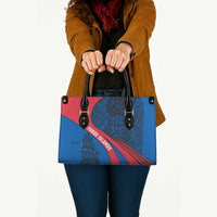 Faroe Islands Leather Bag with Viking Warrior and Longship Design - Wonder Print Shop