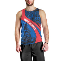 Faroe Islands Men Tank Top with Viking Warrior and Longship Design - Wonder Print Shop