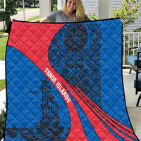 Faroe Islands Quilt with Viking Warrior and Longship Design - Wonder Print Shop