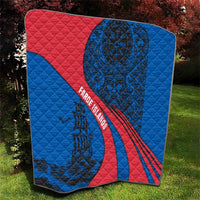 Faroe Islands Quilt with Viking Warrior and Longship Design - Wonder Print Shop
