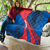 Faroe Islands Quilt with Viking Warrior and Longship Design - Wonder Print Shop