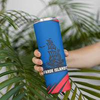 Faroe Islands Skinny Tumbler with Viking Warrior and Longship Design - Wonder Print Shop