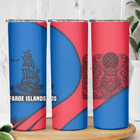 Faroe Islands Skinny Tumbler with Viking Warrior and Longship Design - Wonder Print Shop